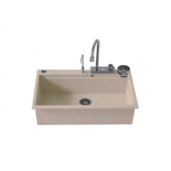 Ένθετος Νεροχύτης Quartz Multi Granite Sanitec 850 Μ79xΠ50cm Sabbia (Μπεζ)